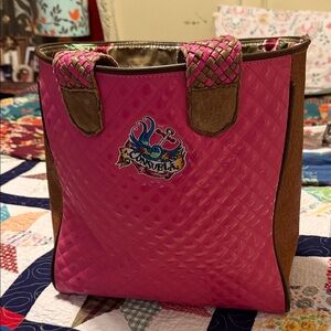 Consuela Vibrant Pink and Brown Tote